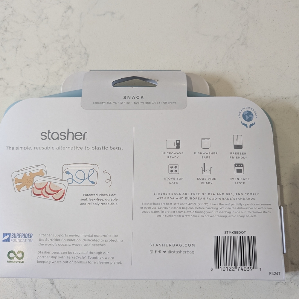 Limited Edition Stasher Reusable Sandwich And Snack Bags - Picture 7 of 7